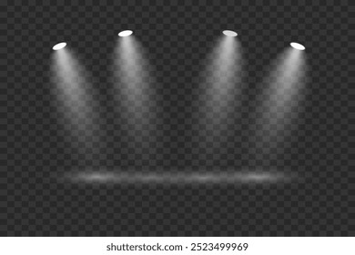 Focos de Vector y luces de escenario. Efectos de luz brillante. EPS 10