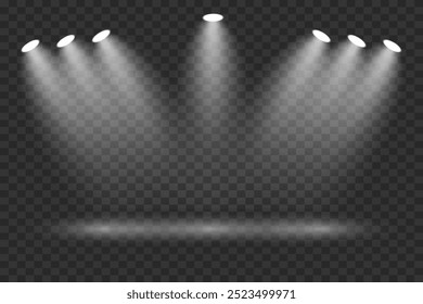 Focos de Vector y luces de escenario. Efectos de luz brillante. EPS 10