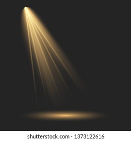 Vector Spotlights yellow. Scene. Light transparent effects. Vector illustration eps 10.