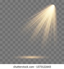 Vector Spotlights yellow. Scene. Light transparent effects. Vector illustration eps 10.