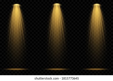 Vector Spotlights yellow. Scene. Light transparent effects. Vector illustration eps 10.