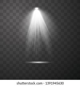 Vector Spotlights.Scene illumination collection, transparent effects.Bright lighting with spotlights.