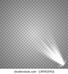 Vector Spotlights.Scene illumination collection, transparent effects.Bright lighting with spotlights.