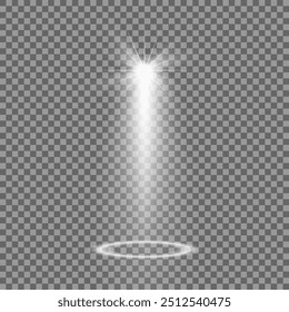 Vector Spotlights.Scene illumination collection, transparent effects.Bright lighting with spotlights.