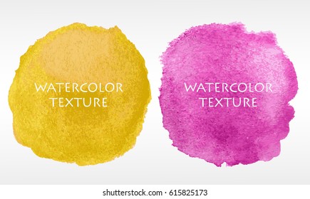 Vector spots of watercolor. Smears with a brush. Soft pastel colors. High resolution grunge textures. Templates for the design of posters, stickers, banners, postcards.