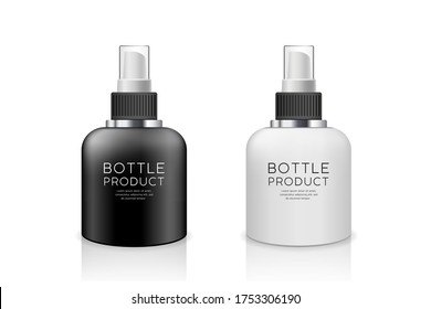 Vector Spray bottle black and white products, low size design collection isolated on whtie background, llustration