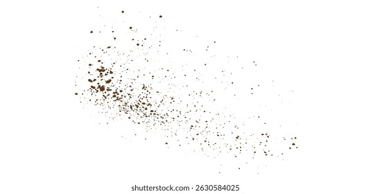 Vektor Spray fliegenden Kaffee und Schokolade Pulver Partikel Hintergrund Design