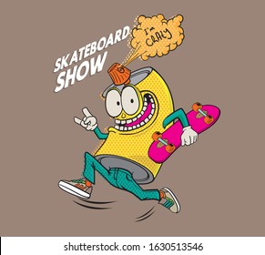 vector spray paint skater illustration