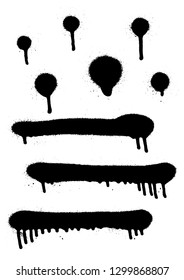 Vector spray paint texture. Graffiti spray set.
