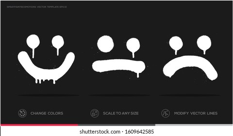 Vector Spray painted symbol elements
