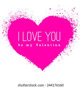 vector spray stains. Valentines day heart