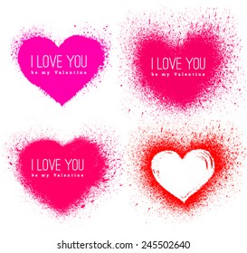 vector spray stains. Valentines day hearts