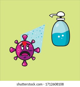 vector spraying an antibacterial antiseptic kills microbes and coronavirus