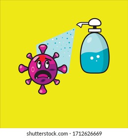 vector spraying an antibacterial antiseptic kills microbes and coronavirus