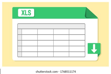 Vector of Spreadsheet icon. XLS, or XLSX file format icon with landscape design. simple excel download icon.