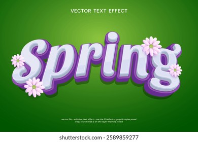 vector spring 3d style text effect