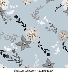 Abstrakte Vektor-Frühlingsblumen, nahtloses Muster