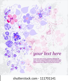 Vector spring background with gentle branch of beautiful flowers