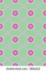 Vector spring background with a grid. Illustration in flat syle. Edited in CMYK colors and ready for printing