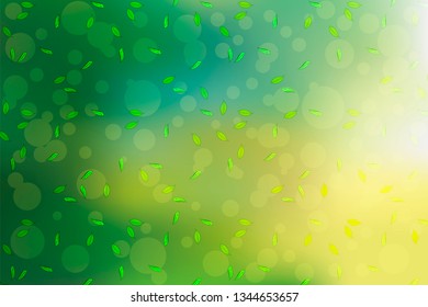 Vector spring background with leaves. Forest banner.