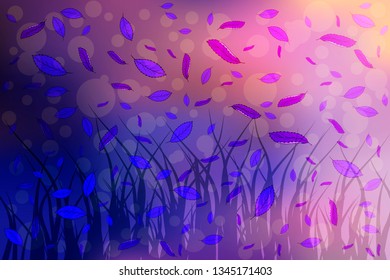 Vector spring background with leaves. Forest banner.