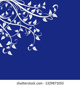 Vector spring background, poster with leaves and plants