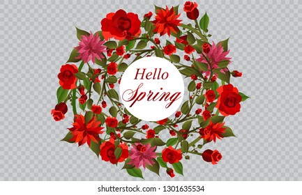 Vector spring background. Spring time.Falling petals. Colorful spring background with beautiful flowers. Vector illustration