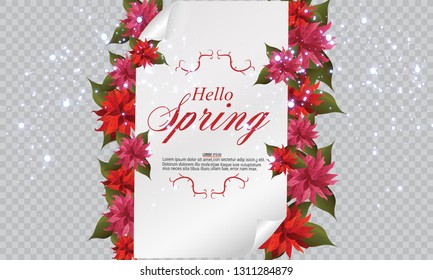 Vector spring background. Spring time.Falling petals. Colorful spring background with beautiful flowers. Vector illustration