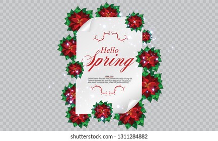 Vector spring background. Spring time.Falling petals. Colorful spring background with beautiful flowers. Vector illustration