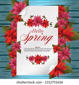 Vector spring background. Spring time.Falling petals. Colorful spring background with beautiful flowers. Vector illustration