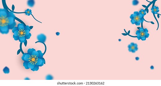 Vektorfeder-Banner-Hintergrund, bunter Papierschnitt, floraler Bestandteil, Vektorgrafik