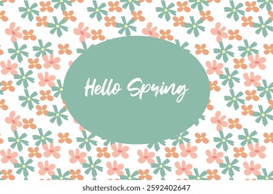 Vector spring banner, discount banner. Seamless pattern on the theme of spring. For designing business cards, banners, publications on social networks.