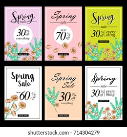 vector spring banner for website store, mobile, coupon, discount, advertising