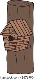 Vector. Spring. Birdhouse on a white background