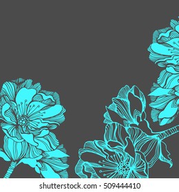 Vector of spring blooming flowers of apple tree.