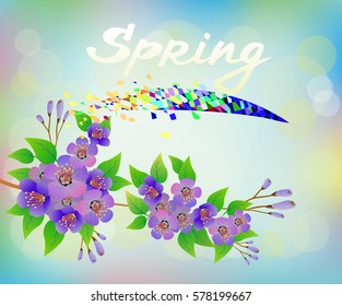 Vector .  Spring , bouquet of flowers .