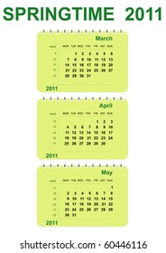 vector spring calendar 2011