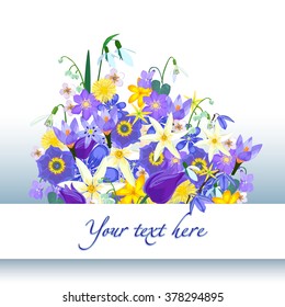 Vector spring card with flowers