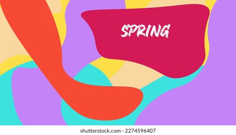 Vector spring colorful abstract wave and fluid background vector illustration 2023