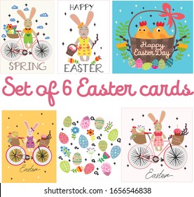 Vector spring Easter card set