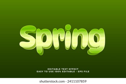 Vector spring editable font. typography template text effect. lettering vector illustration logo