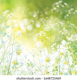 Vector spring, floral background. Nature background.
