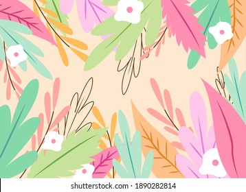 Fondo de pantalla de fondo floral de primavera vectorial color pastel papel tapiz