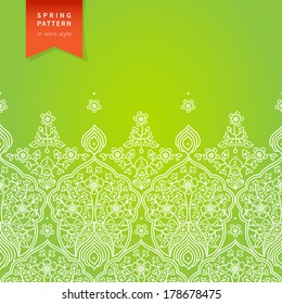Vector spring floral pattern in east style. Element for design. Ornamental background. It can be used for decorating of wedding invitations, greeting cards, decoration for bags and clothes.