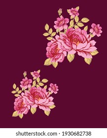 Flor de primavera vectorial con hojas para tu diseño.