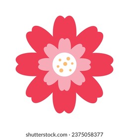 Vector spring flower on white background.