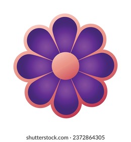 Vector spring flower in paper style on white.