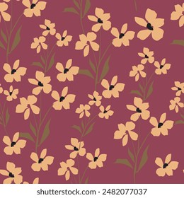Vector spring flower seamless pattern with succulents. Elegant tender design for natural cosmetics, perfume, florist shop. Can be used as greeting, wedding background.Best for fabric. Flowers texture.