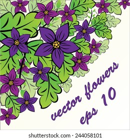 Vector spring flowers greetings card 