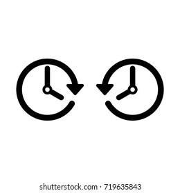 Vector Spring Forward And Fall Back Icon. Change Time. Adjust Time. Set Time. Future And Past.